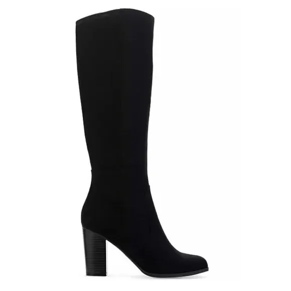 STYLE & CO Wide-Calf Knee-High Suede Dress Boots In Black Size 11M NWOB - Picture 1 of 12